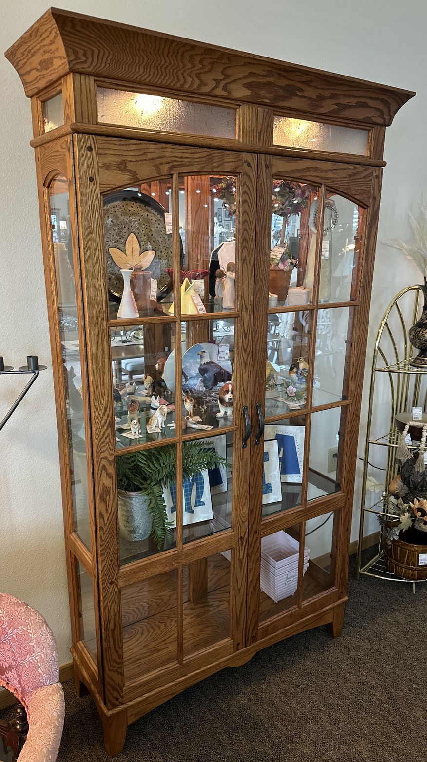 Oak Curio Cabinet